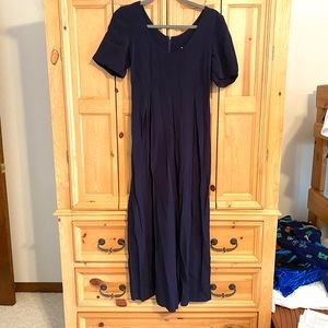 Vintage Laundry Navy Dressy Short Sleeve & Palazzo Pants Jumpsuit Romper Sz 2